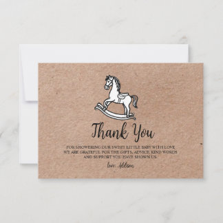 Tarjeta De Agradecimiento Country Rocking Horse Baby Shower Thank You Card 