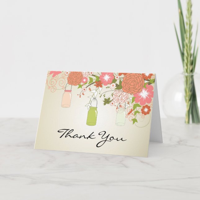 Tarjeta de agradecimiento Country Rustic en tarro  (Anverso)