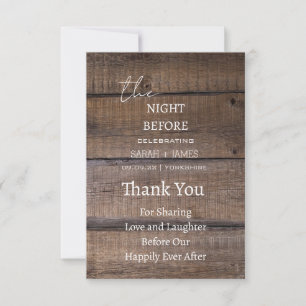 Tarjeta De Agradecimiento Country Rustic La Noche Antes Del Boda Gracias