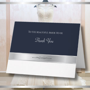 Tarjeta De Agradecimiento Couture Midnight Blue Boutique de Novias Gracias