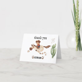 Tarjeta De Agradecimiento Cowboy Birthday Rodeo Fiesta
