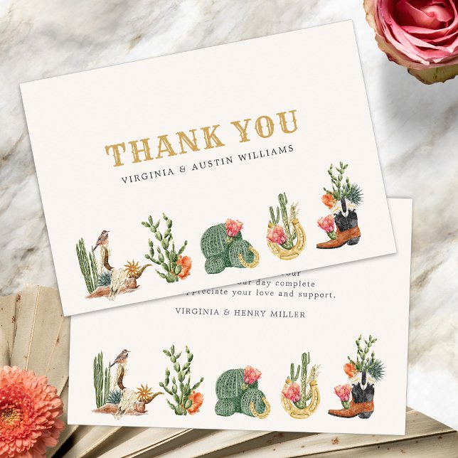 Tarjeta De Agradecimiento Cowboy occidental (Boho Western Cowboy Thank You Card by Painted Paperie
)