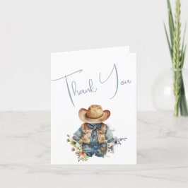 Tarjeta De Agradecimiento Cowboy Set de Baby Boy