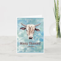 Tarjeta de agradecimiento Cowboy Western Bull Them
