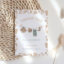 Cowboy Western Light Brown Boy Baby Shower