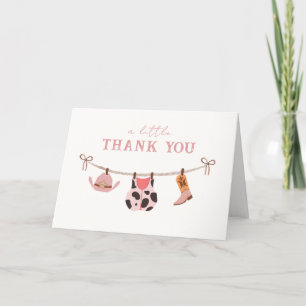 Tarjeta De Agradecimiento Cowgirl Clothesline Baby Shower