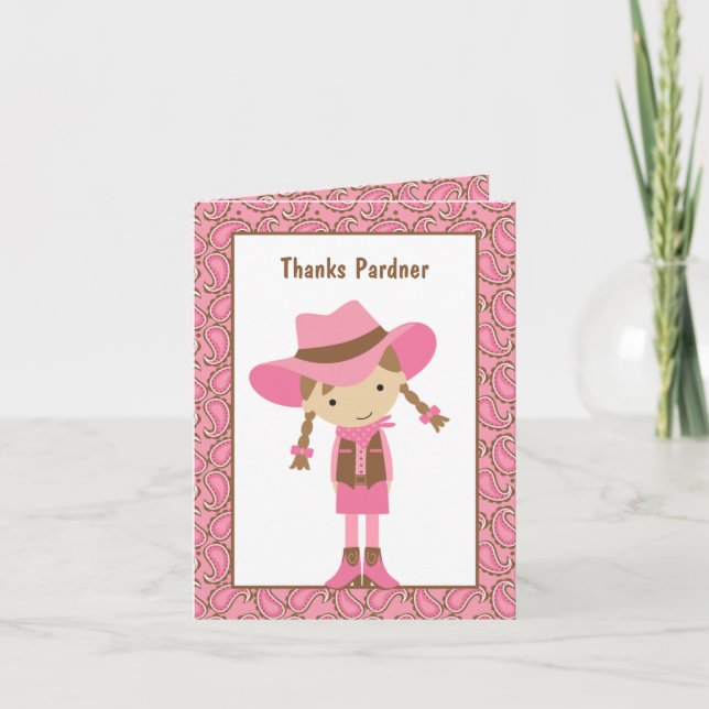 Tarjeta De Agradecimiento Cowgirl Note Cards (Anverso)
