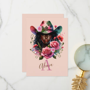 Tarjeta De Agradecimiento Cowgirl Rodeo