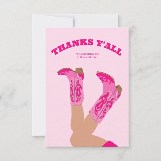 Tarjeta De Agradecimiento Cowgirl Thank you Card Custom Personalized (Anverso)
