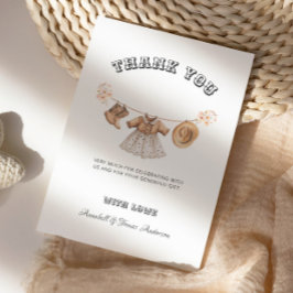 Tarjeta De Agradecimiento Cowgirl Western Country Baby Shower