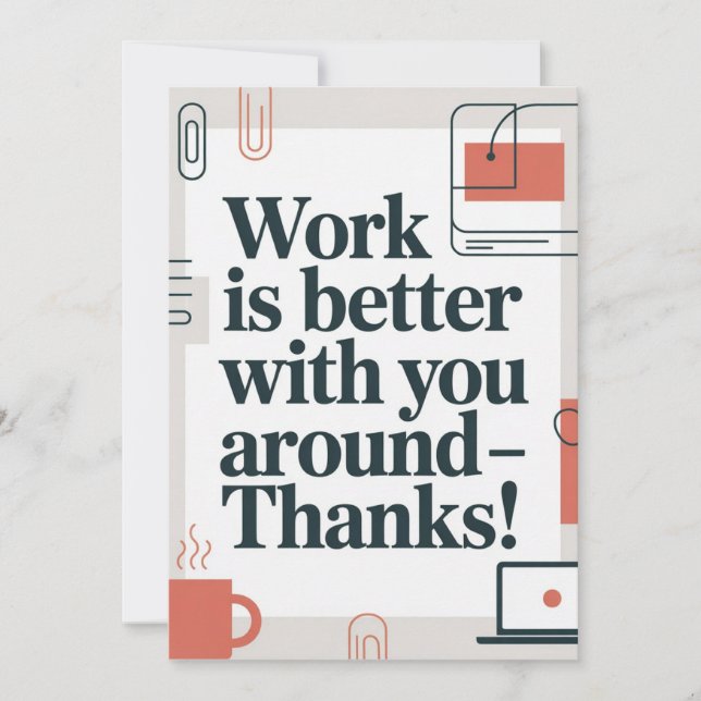 Tarjeta De Agradecimiento Coworker Thank You Card (Anverso)