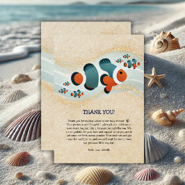 Tarjeta De Agradecimiento Craft Purpurina Clown Fish Nemo Baby Shower