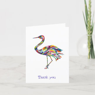 Tarjeta De Agradecimiento Crane Original acuarela Whimsical