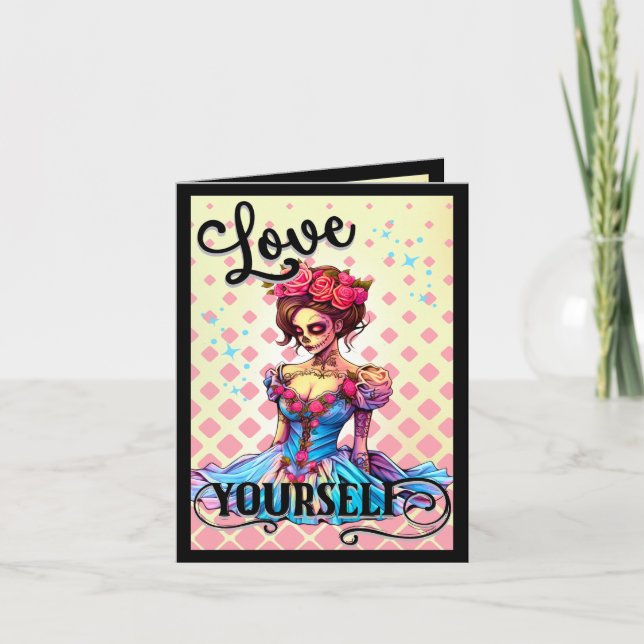 Tarjeta De Agradecimiento Cráneo de Azúcar Adorable (Anverso)