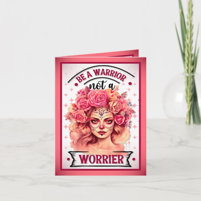 Tarjeta De Agradecimiento Cráneo de azúcar rosa y Bonito (Anverso)