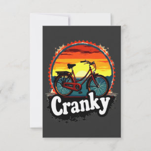 Tarjeta De Agradecimiento Cranky Sunset Bicycle Tee - Energiza tu viaje