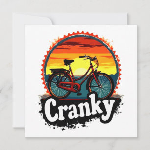 Tarjeta De Agradecimiento Cranky Sunset Bicycle Tee - Energiza tu viaje