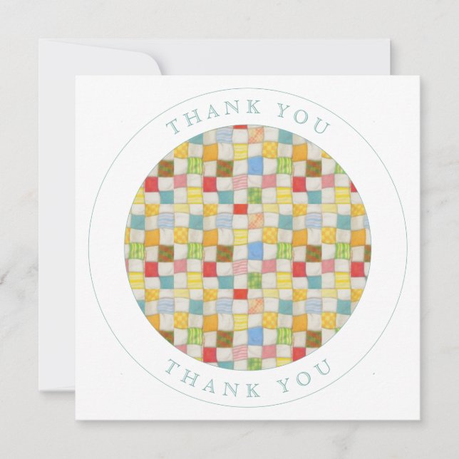 Tarjeta de agradecimiento CRAY QUILT Square Flat (Anverso)