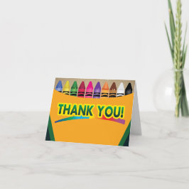 Tarjeta De Agradecimiento Crayon Gracias Cartas