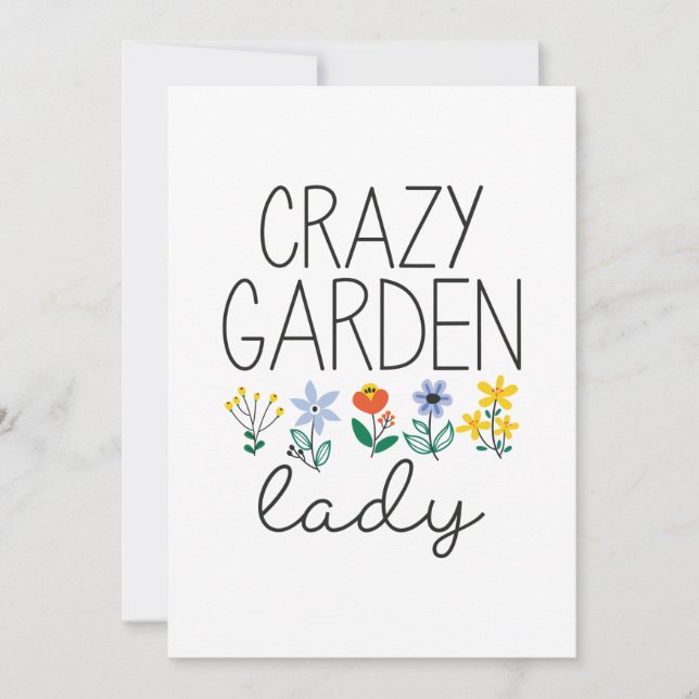 Tarjeta De Agradecimiento Crazy Garden Lady (Anverso)
