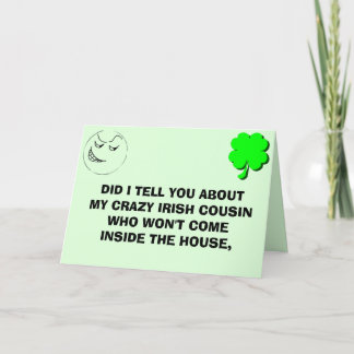 Tarjeta De Agradecimiento CRAZY IRISH COUSIN chiste