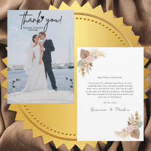 Tarjeta De Agradecimiento Crea tu propia escritura elegante y chic para foto