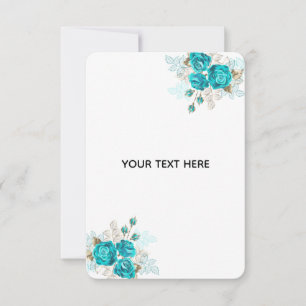 Tarjeta De Agradecimiento Crea Tu Propia Rosa Azul Elegante