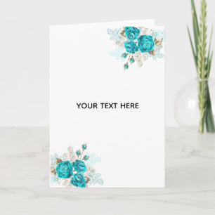 Tarjeta De Agradecimiento Crea tu propia rosa azul elegante