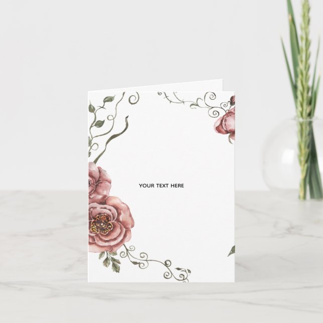 Tarjeta De Agradecimiento Crea tu propio floral  (Anverso)