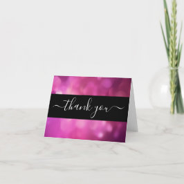 Tarjeta De Agradecimiento Crea tu propio Personalizado negro y rosa