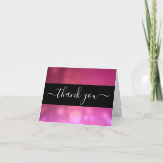 Tarjeta De Agradecimiento Crea tu propio Personalizado negro y rosado calien