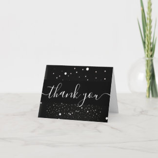Tarjeta De Agradecimiento Crea tus propios puntos Bokeh en blanco y negro pe
