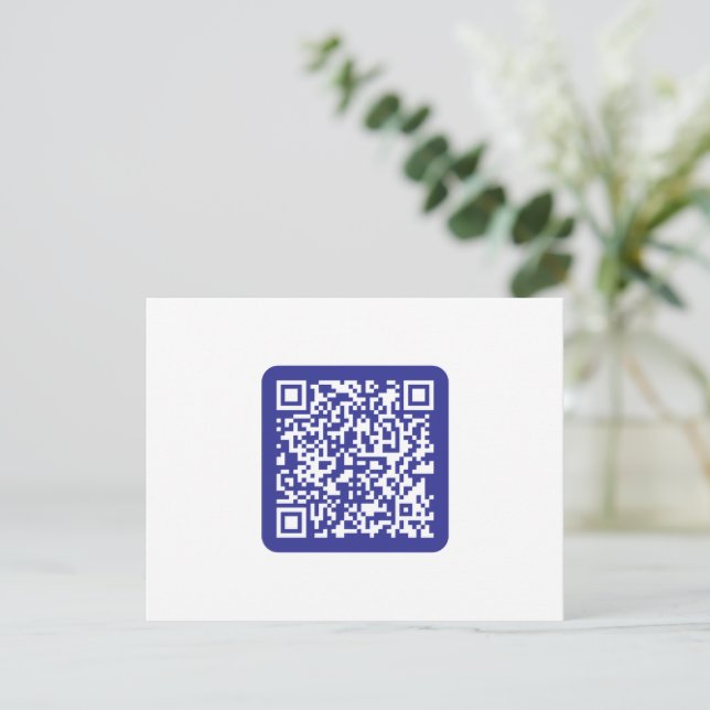 Tarjeta De Agradecimiento Crea un código QR escaneable | Editable Azul Oscur (Anverso de pie)
