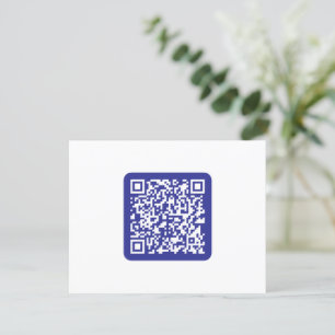 Tarjeta De Agradecimiento Crea un código QR escaneable Editable Azul Oscur