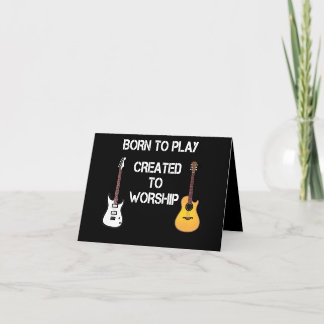 Tarjeta De Agradecimiento Creado para adorar a guitarrista cristiano (Anverso)