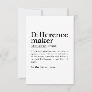 Tarjeta De Agradecimiento Creador de diferencias - Cotización Inspiradora