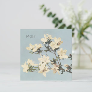 Tarjeta De Agradecimiento Cream Azalea Flowers Monograma