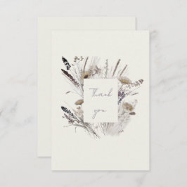 Tarjeta De Agradecimiento Cream Boho Wildlflower Baby Shower Gracias