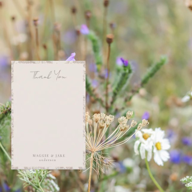 Tarjeta De Agradecimiento Cream Chinoiserie Elegant Wedding Gracias (Subido por el creador)