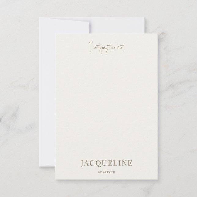 Tarjeta De Agradecimiento Cream, estoy atando la ducha de nudos (Anverso)