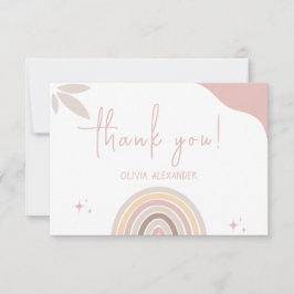 Tarjeta De Agradecimiento Cream Pastel simple Baby Shower Minimalista