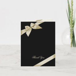 Tarjeta De Agradecimiento Cream Ribbon Gracias Blank