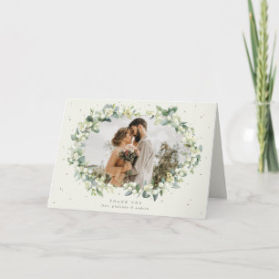 Tarjeta De Agradecimiento Cream Snowberry+Eucalyptus Boda Foto