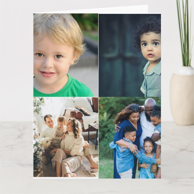 Tarjeta De Agradecimiento Crear su propio Collage de fotos de 4 (Anverso)