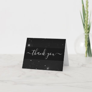Tarjeta De Agradecimiento Crear sus propias Estrellas Retro Negras Personali