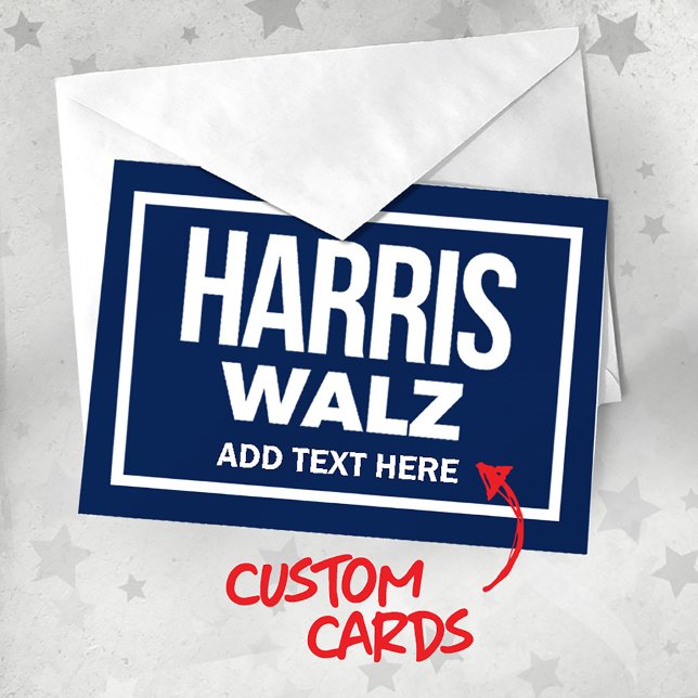 Tarjeta De Agradecimiento Crear tu propio Harris Walz 2024 (Harris Walz Custom Campaign Cards, Gifts and Apparel. Add your own text or slogan!)