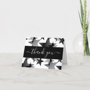 Tarjeta De Agradecimiento Crear tus propias estrellas retro negro superpuest