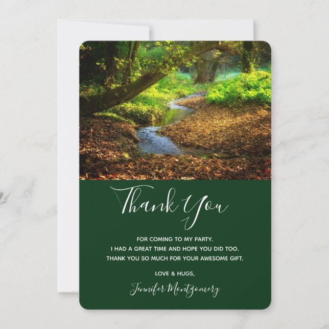 Tarjeta De Agradecimiento Creek forestal Hermoso paisaje natural Foto (Anverso)