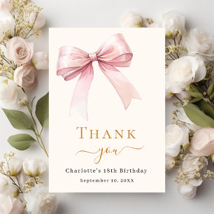 Tarjeta De Agradecimiento Crema de arco rosado de cumpleaños