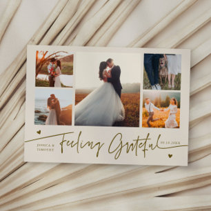 Tarjeta De Agradecimiento Crema de boda agradecida multi foto